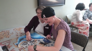 Mom and Gwen fixing other people's puzzle mistakes. C'mon people!